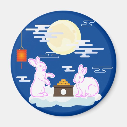 Mid Herbst Festival Moon Rabbit Mooncake Wolken Magnet (Vorne)