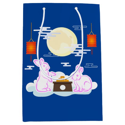 Mid Herbst Festival Moon Rabbit Mooncake Wolken Mittlere Geschenktüte (Vorderseite)