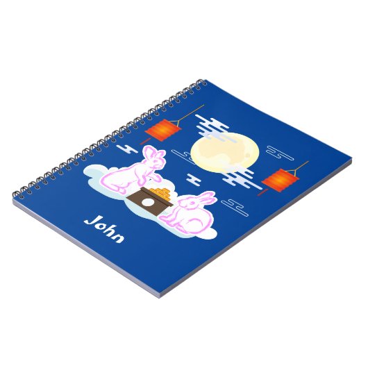 Mid Herbst Festival Moon Rabbit Mooncake Wolken Notizblock (Linke Seite)