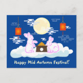 Mid Herbst Festival Moon Rabbit Mooncake Wolken Postkarte (Vorderseite)
