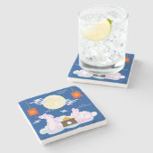 Mid Herbst Festival Moon Rabbit Mooncake Wolken Steinuntersetzer (Seitenansicht)