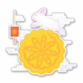 Mid Herbst Festival Mooncake Jumping Moon Rabbit Aufkleber (Vorderseite)