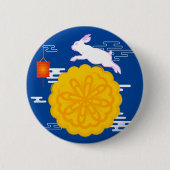 Mid Herbst Festival Mooncake Jumping Moon Rabbit Button (Vorderseite)
