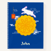 Mid Herbst Festival Mooncake Jumping Moon Rabbit Notizblock (Vorderseite)