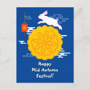 Mid Herbst Festival Mooncake Jumping Moon Rabbit Postkarte
