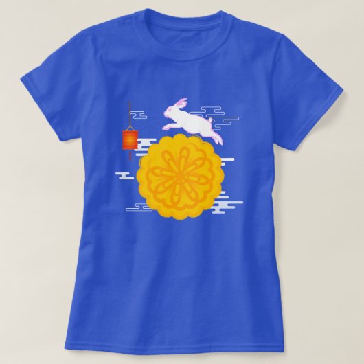 Mid Herbst Festival Mooncake Jumping Moon Rabbit T-Shirt (Design vorne)