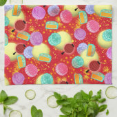 Mid Herbst Festival Mooncakes Rote Küche Handtuch (Gefaltet)