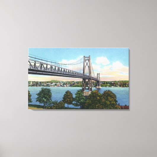 Mid-Hudson-Brücke bis Roosevelt Nat'l Historic Leinwanddruck (Vorderseite)