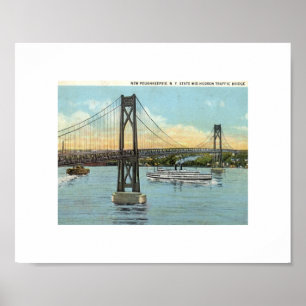 Mid-Hudson-Brücke, Poughkeepsie 1930 Vintage Poster