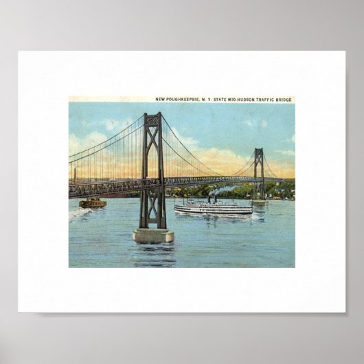 Mid-Hudson-Brücke, Poughkeepsie 1930 Vintage Poster (Vorne)
