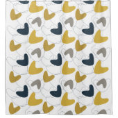 Mid Mod Abstract Pattern Navy, Mustard Yellow Duschvorhang (Vorderseite)