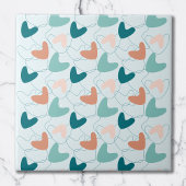 Mid Mod Abstrakt Pattern Aquamarin, Peach, Dark La Fliese