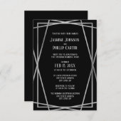 Mid Mod B&G Design- 3x5 Hochzeit/Empfang Einladung (Vorne/Hinten)