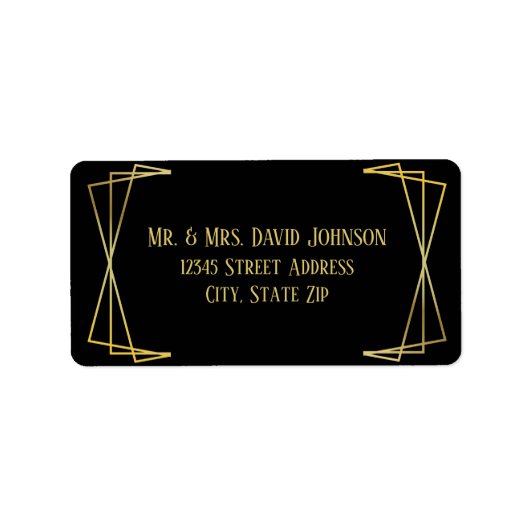 Mid Mod Black Design - Adressenkennzeichnung Adressaufkleber (Vorne)