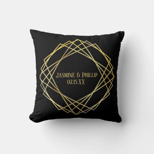 Mid Mod Black Design - Square Pillow Kissen (Vorderseite)