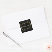 Mid Mod Black Design - Square Sticker (Umschlag)