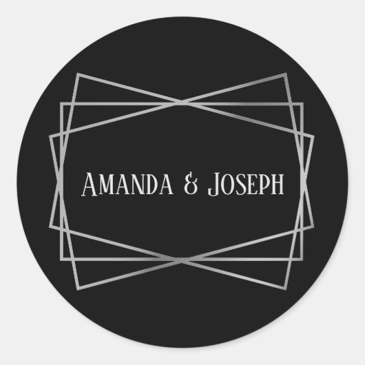 Mid Mod Black & Gray Design - Circle Sticker (Vorderseite)
