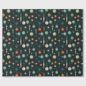 Mid Mod Christmas Wrapping Paper Geschenkpapier (Flach)