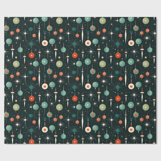 Mid Mod Christmas Wrapping Paper Geschenkpapier (Flach)
