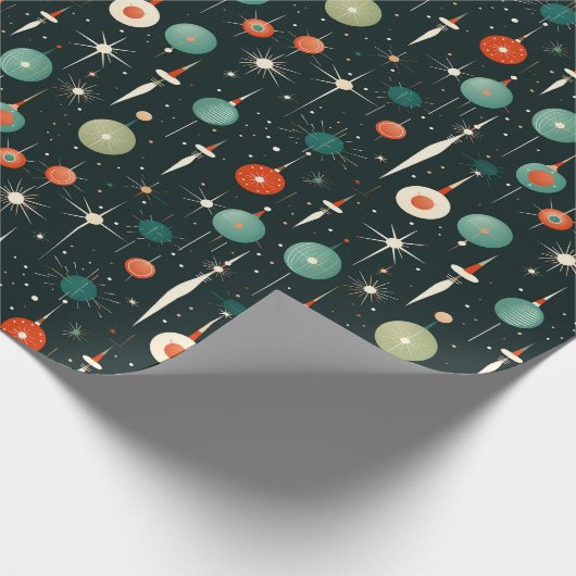 Mid Mod Christmas Wrapping Paper Geschenkpapier (Ecke)