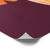 Mid Mod Cosmos Blume Bouquet Poster (Ecke)