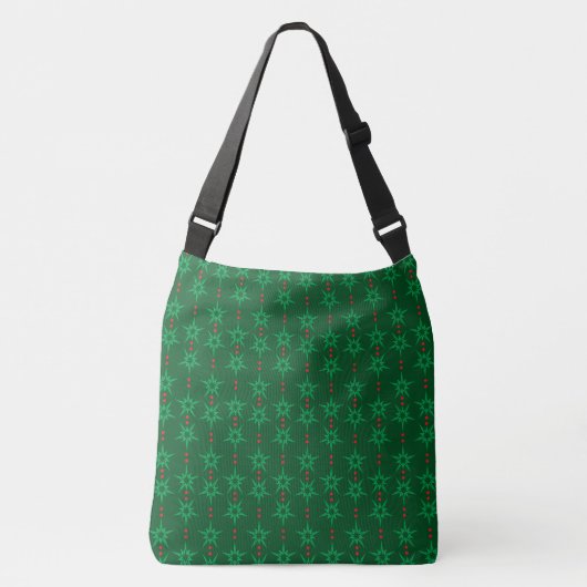 Mid Mod Garland Green Crossbody Bag Tragetaschen Mit Langen Trägern (Vorderseite)