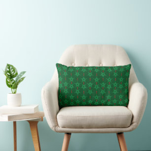 Mid Mod Garland Green Lumbar Kissen