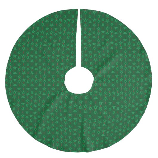 Mid Mod Garland Green Tree Skirt Polyester Weihnachtsbaumdecke (Vorderseite)