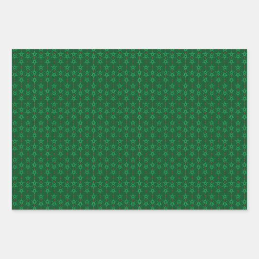 Mid Mod Garland Green Wrapping Paper Geschenkpapier Set (Vorderseite 3)