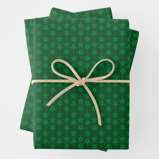 Mid Mod Garland Green Wrapping Paper Geschenkpapier Set (Beispiel)