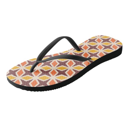 Mid Mod Geometric Star Pattern Badesandalen (Schrägansicht)