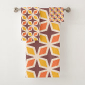 Mid Mod Geometric Star Pattern Badhandtuch Set (Insitu)