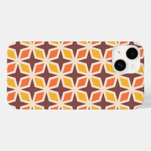 Mid Mod Geometric Star Pattern Case-Mate iPhone Hülle (Rückseite (Horizontal))