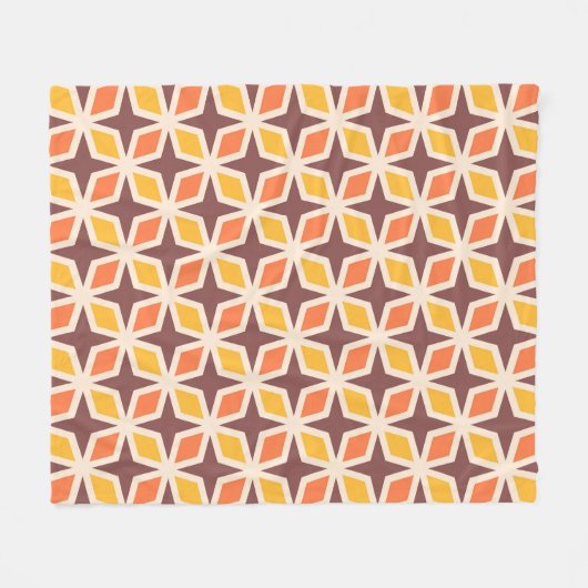 Mid Mod Geometric Star Pattern Fleecedecke (Vorderseite (Horizontal))