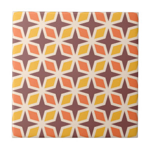 Mid Mod Geometric Star Pattern Fliese