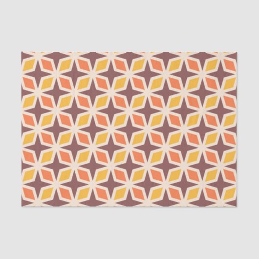 Mid Mod Geometric Star Pattern Seidenpapier (Vorderseite)