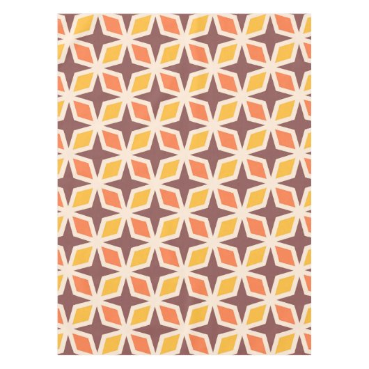 Mid Mod Geometric Star Pattern Tischdecke (Vorderseite)