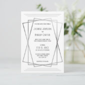 Mid Mod Gray Design - 3x5 Einladung zur Hochzeit (Stehend Vorderseite)