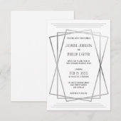 Mid Mod Gray Design - 3x5 Einladung zur Hochzeit (Vorne/Hinten)