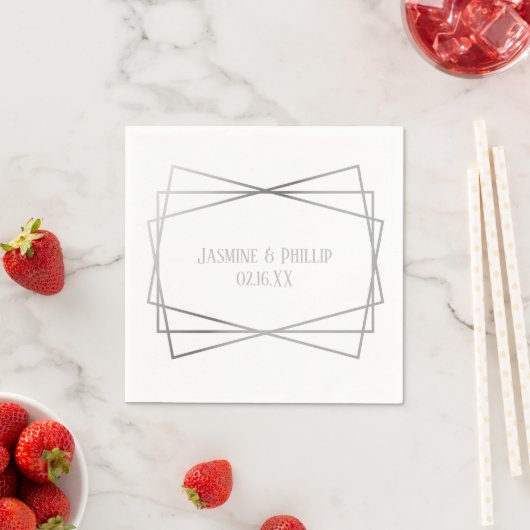 Mid Mod Gray Design - Cocktail Napkin Serviette (Beispiel)