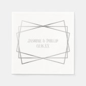 Mid Mod Gray Design - Cocktail Napkin Serviette (Vorderseite)