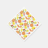 Mid Mod Grungy Risograph Farmers Market Fruit Serviette (Ecke)