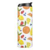 Mid Mod Grungy Risograph Fruit Smoothie Thermosbecher (Nach links gedreht)