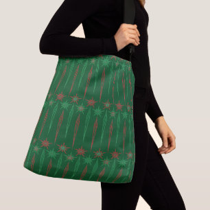 Mid Mod Icicles Green Crossbody Bag (2 Größen) Tragetaschen Mit Langen Trägern