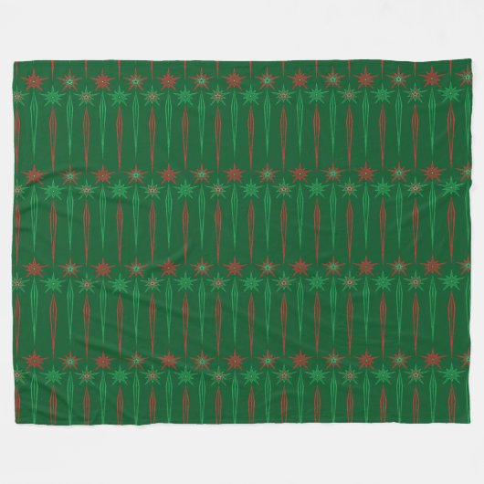 Mid Mod Icicles Green Fleece Blanket (3 Größen) (Vorderseite (Horizontal))