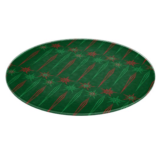 Mid Mod icicles Green Glass Cutting Board Schneidebrett (Ecke)