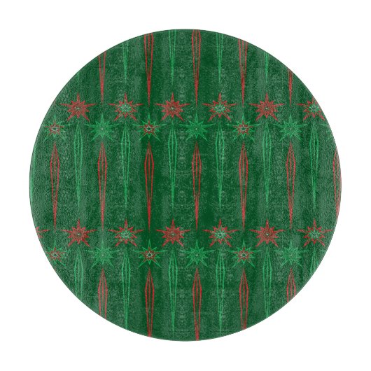 Mid Mod icicles Green Glass Cutting Board Schneidebrett (Vorderseite)