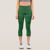 Mid Mod icicles Green High Waisted Capri Leggings (Vorderseite)