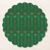 Mid Mod Icicles Green Paper Untersetzer (Vorderseite)