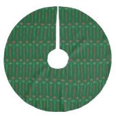 Mid Mod Icicles Green Tree Skirt Polyester Weihnachtsbaumdecke (Vorderseite)
